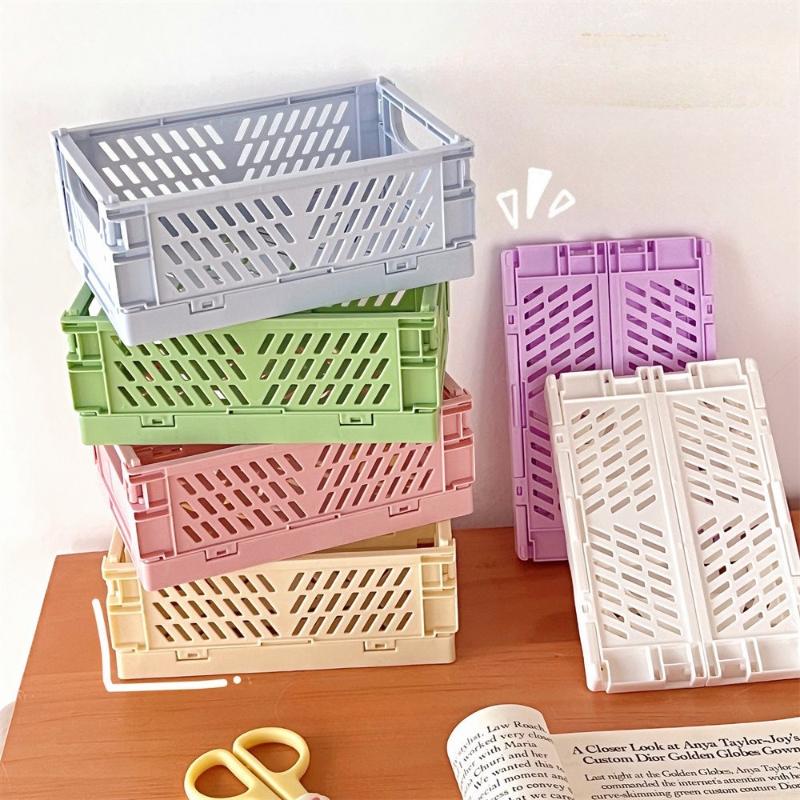 Foldable Storage Basket, Suitable for Home and Office Use, Stackable, Multifunctional Desktop Storage Box, Back To School Season