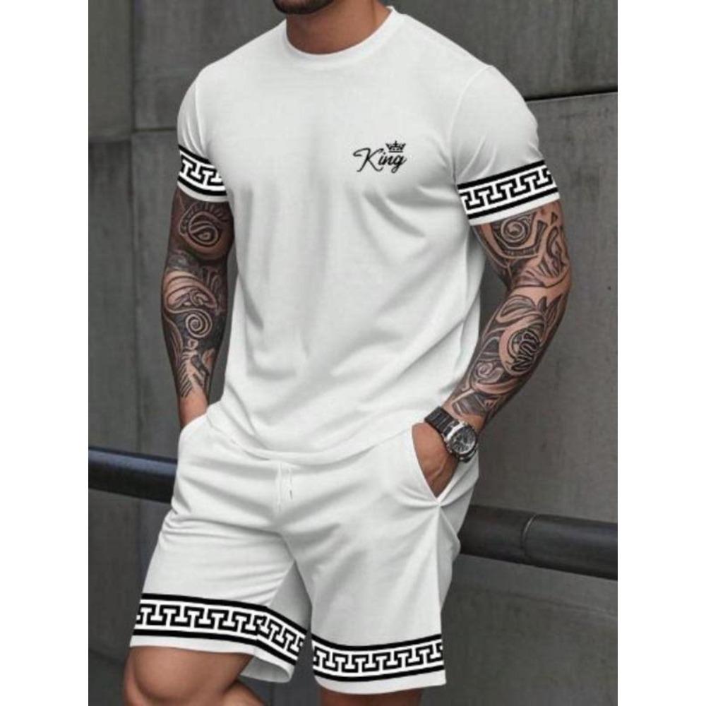 Summer Men's Printed Sports Suit KING Series Fashion Trend Breathable Versatile