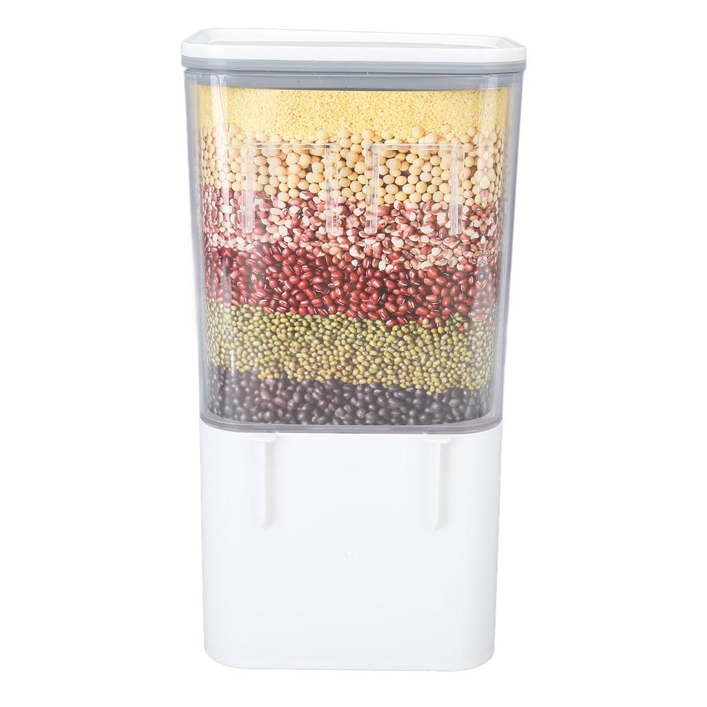 Rice Container tight Storage Dispenser Wall Mounted ed Bucket Press Type Kitchen Supplies