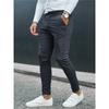 European And American Autumn And Winter Men's Printed Casual Fashion Striped Mid-waist Pencil Pants Slim Pants