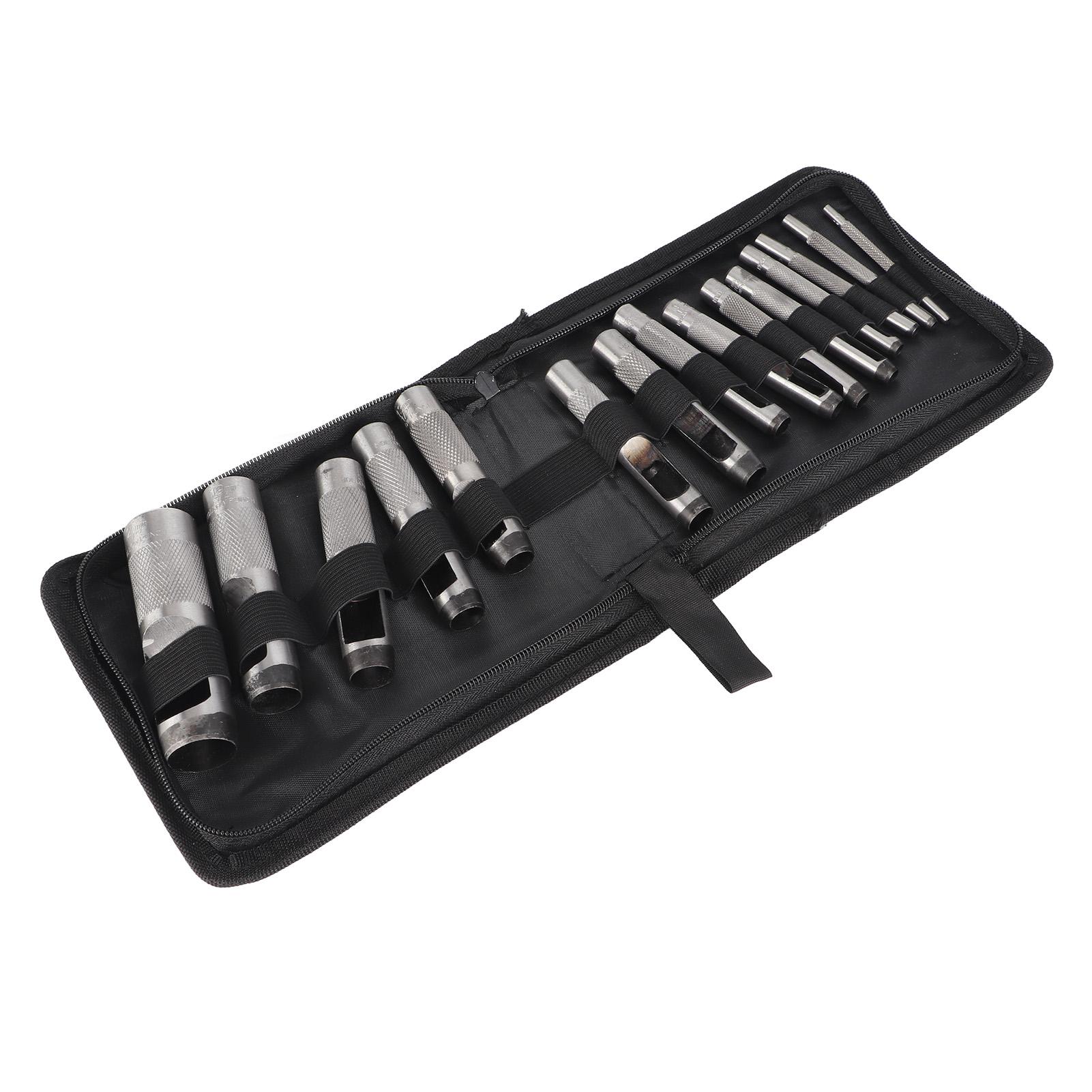 

15 шт. дырокол из углеродистой стали для кожи, ремни, ручное зубило, дырокол, инструменты, фурнитура 325мм