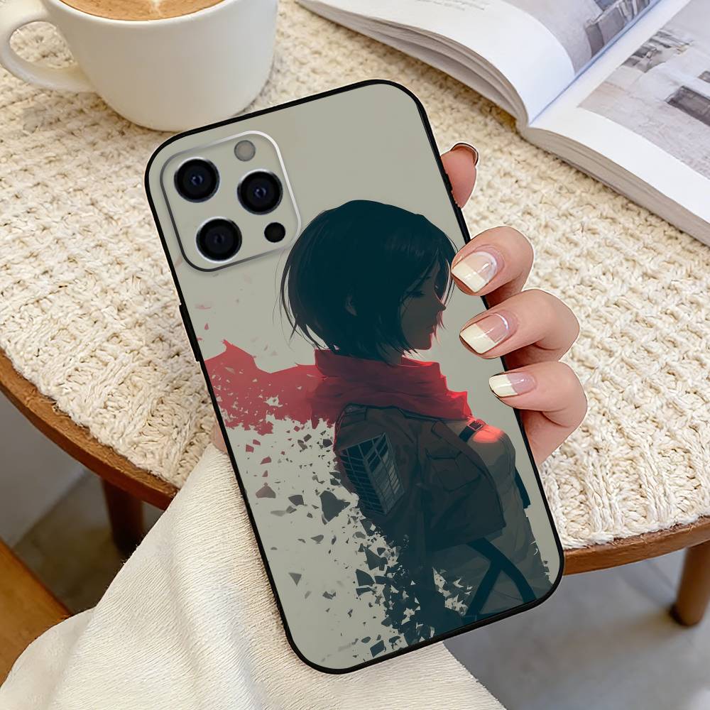 Hot Anime A-Attack On-n Titan Mikasa Phone Case For iPhone 17, 16,15,14,13,12,11 Plus,Pro Max, Others Soft Black Cover