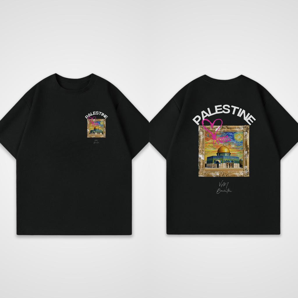 Summer Cotton Palestine Oversized T-Shirt Men Women Casual Loose High Quality Fashion Female Male Short Sleeve Round Neck Top Clothing