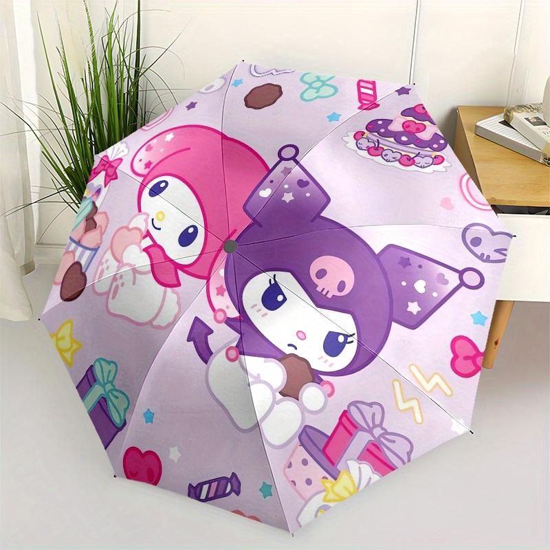 

1pc My Melody & Kuromi: Sweet Celebration Umbrella with Plastic Handle,Suitable for All Seasons Home Travel Outdoor UmbrellaSanlio528