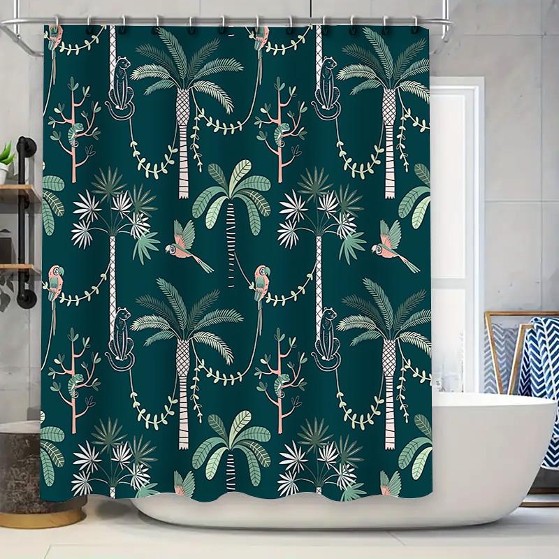 

Tropical Rainforest Style Waterproof Shower Curtain Home Decor Bathroom Shower Curtain Waterproof Anti-Mold Durable Easy Clean W60H190(CM)-1 Pcs