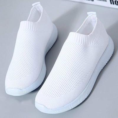 Spring and Autumn Casual Breathable Lazy Shoes Fly Woven Sneakers Flat Shoes for Women