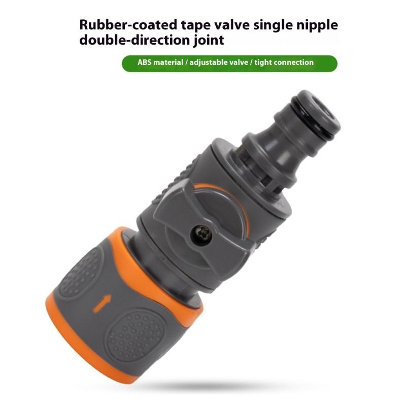 Garden Hose Pipe Tube Quick Release Valved Connector with Control Valved Extender Hose End for Horticultural Irrigation