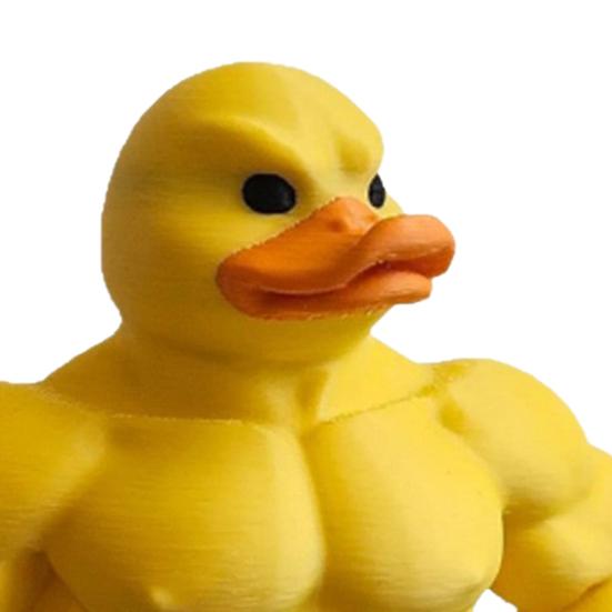 Svalnatá kachna socha 3D tištěná žlutá svalnatá kachna figurka socha domácí kancelář stolní dekorace ozdoba milovníci posilovny dárek