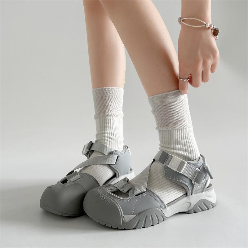 Silver high-end non-slip thick-soled bag head sandals women's 2025 new summer wear heightening soft-soled cool slippers