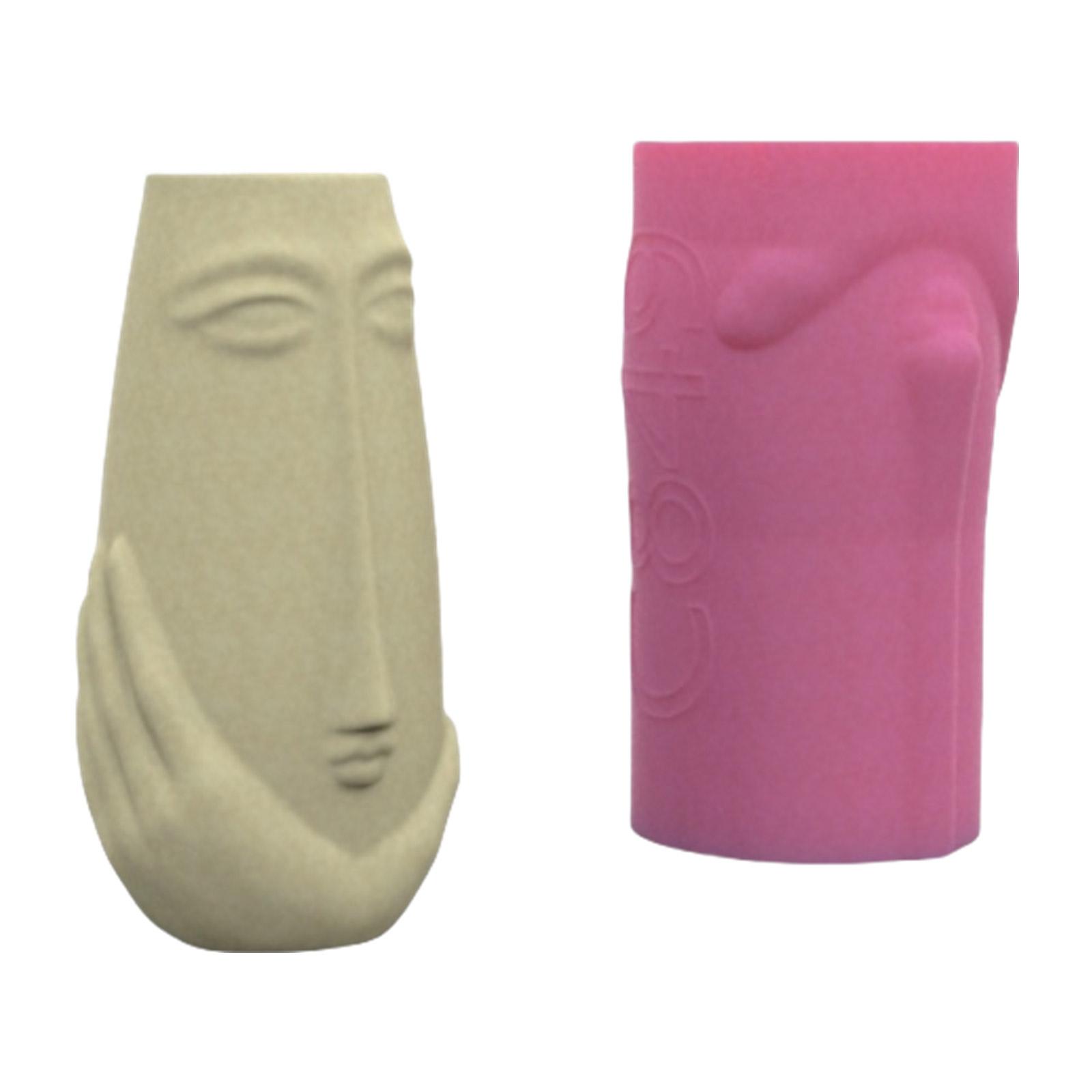 

Succulent Vase Moulds Flowerpot Mold Human Face Shape Plant Pots Mold Pen Storage Holder Moulds Suitable for Crafting