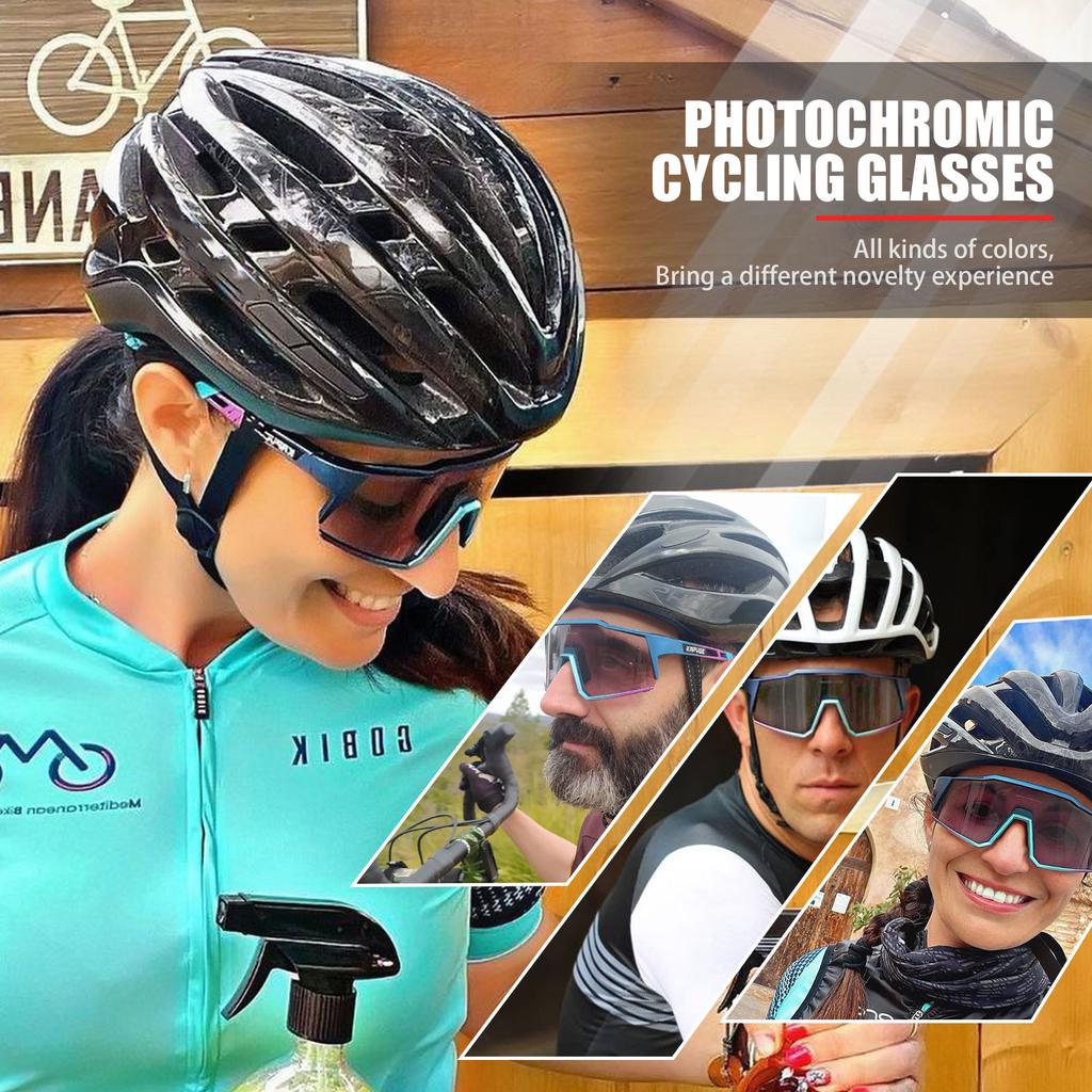 Pochromic Cycling Glasses Men Bicycle Glasses Cycling Sports Cycling Sunglasses Bike Eyewear Outdoor MTB Eyepieces