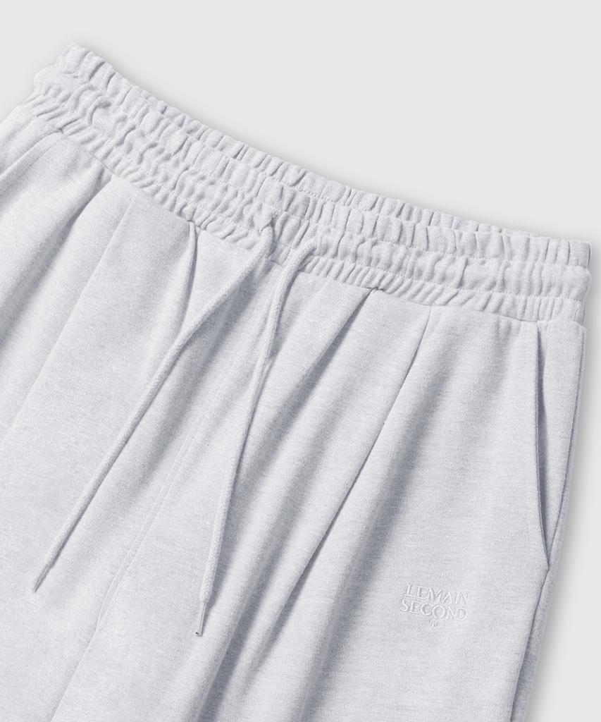 LEMAIN SECOND One-Pleat Wide Cargo Sweatpants [White Melange]