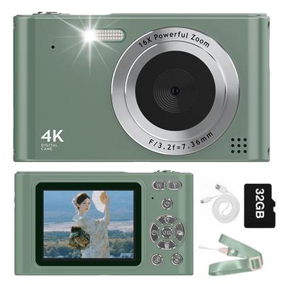 48MP Digital Toy Camera for 1080P Video 16x Image Continuous Lightweight Mini Ideal for School and Includes 32GB Card Camera, Kids, Recording, Zoom,