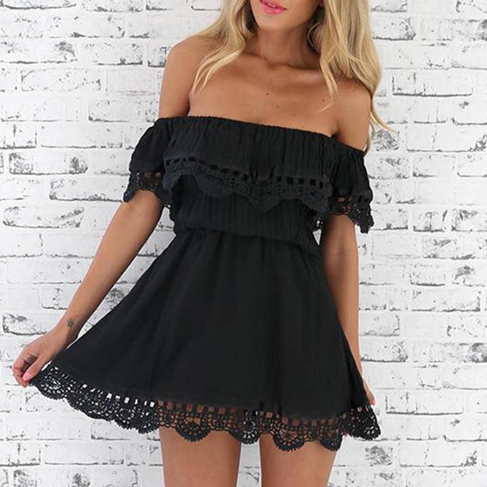 

Женское летнее платье на одно плечо XXL чёрный