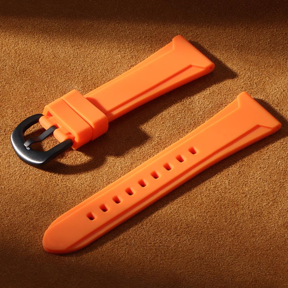 Premium Silicone Watch Band 22mm 24mm 26mm Sport Rubber Driving Watch Strap Waterproof Replacement Watchband for Seiko for Men 22mm оранжевый