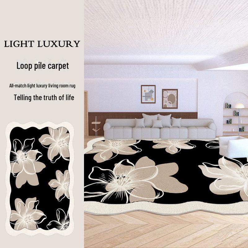 Nordic Velvet Non-Slip Living Room Carpet - Simple, Luxurious Floor Mat for Sofa, Office & Bedroom