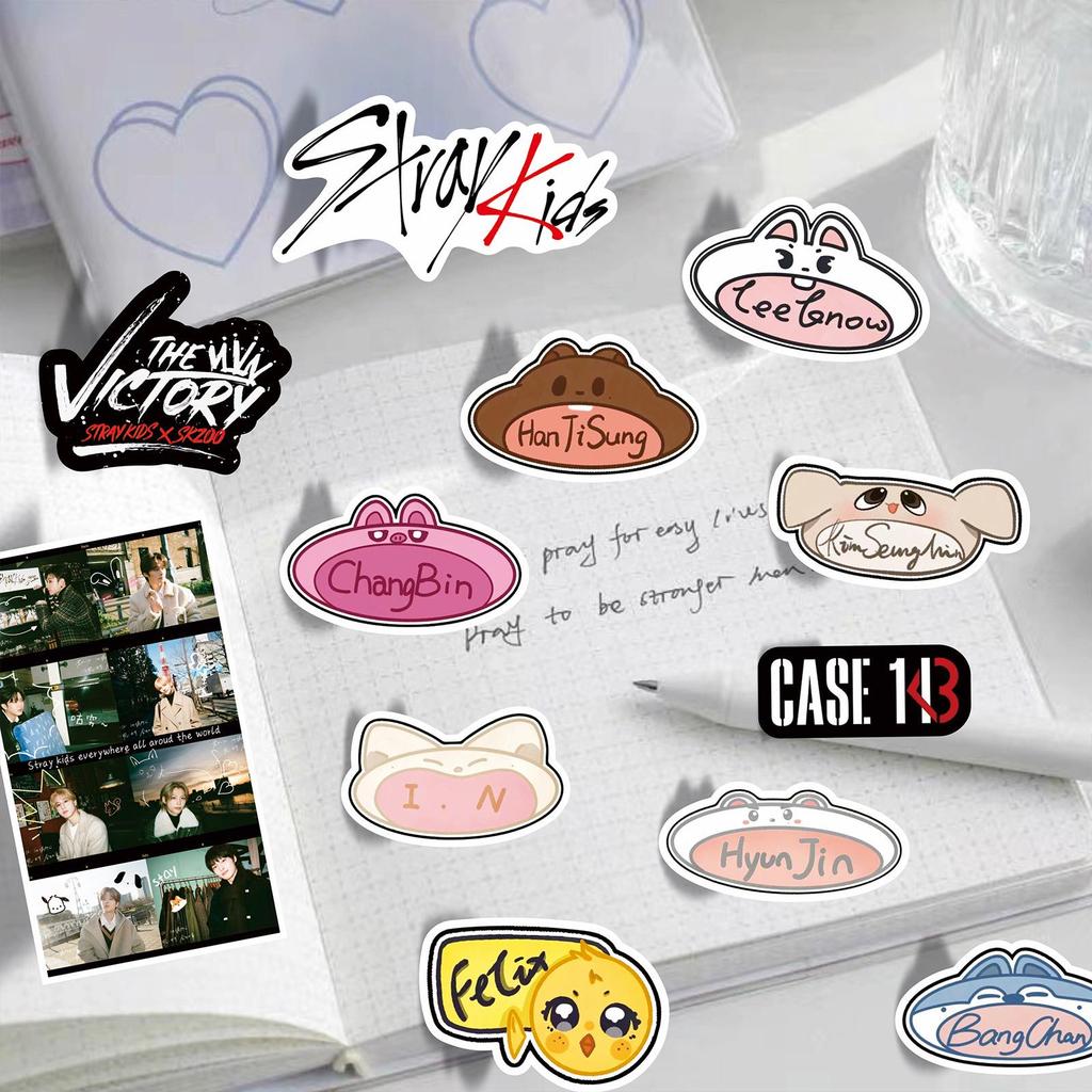 Stray Kids Stickers: Bang Chan, Lee Minho, Hwang Hyunjin, Han Jisung, Lee Yongbok - Star Merchandise for Journal Decoration.