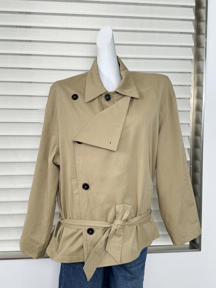 European and American High-End Niche Lapel Trench Coat: Waist-Cinching, Double-Breasted, Loose Fit, Convertible Jacket for Women