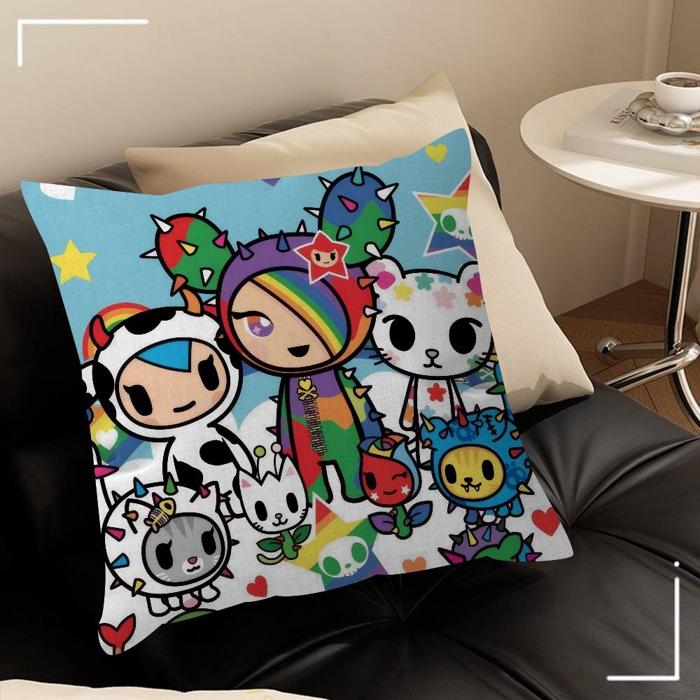 Japan Tokidoki cartoon   Office Cushion Pillowcase Car Cushion Cover45X45CM Lumbar Pillowcase Sofa Pillowcover