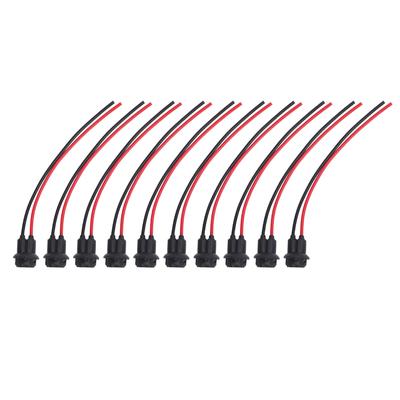 10PCS T10 LED Bulbs Sockets Plug Wiring Harness Waterproofing Rubber Copper T10 LED Bulbs Wire Adapter for Cars Trucks