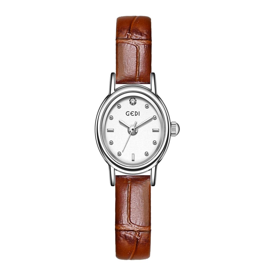 Light Luxury High-End Sense, Small And Exquisite Oval Women'S Watch, Student High-Value Retro Belt Quartz Watch