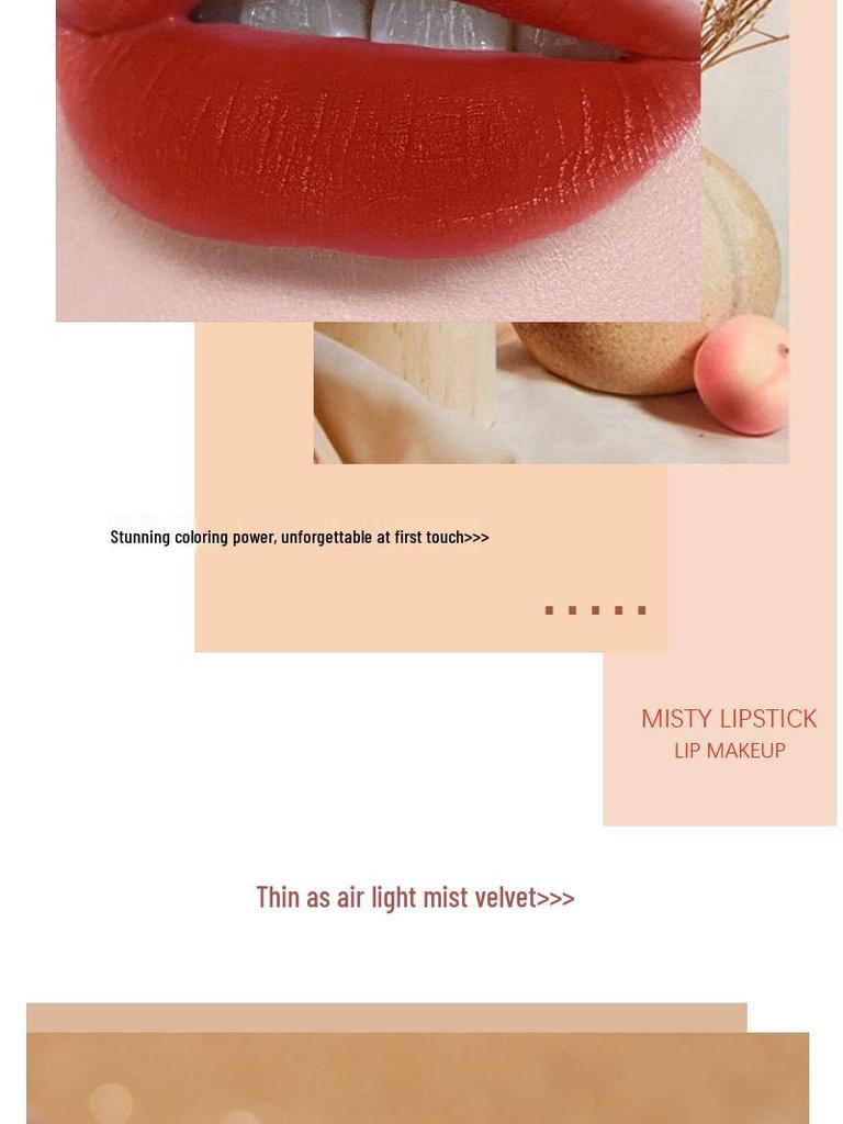 NEUER Air Lip Glaze: Samtmatter wasserfester Lippenstift, Lang anhaltend, Nicht verblassend, Nicht klebrig, Studentenfreundlich, No-Makeup-Look, Aufhellend.