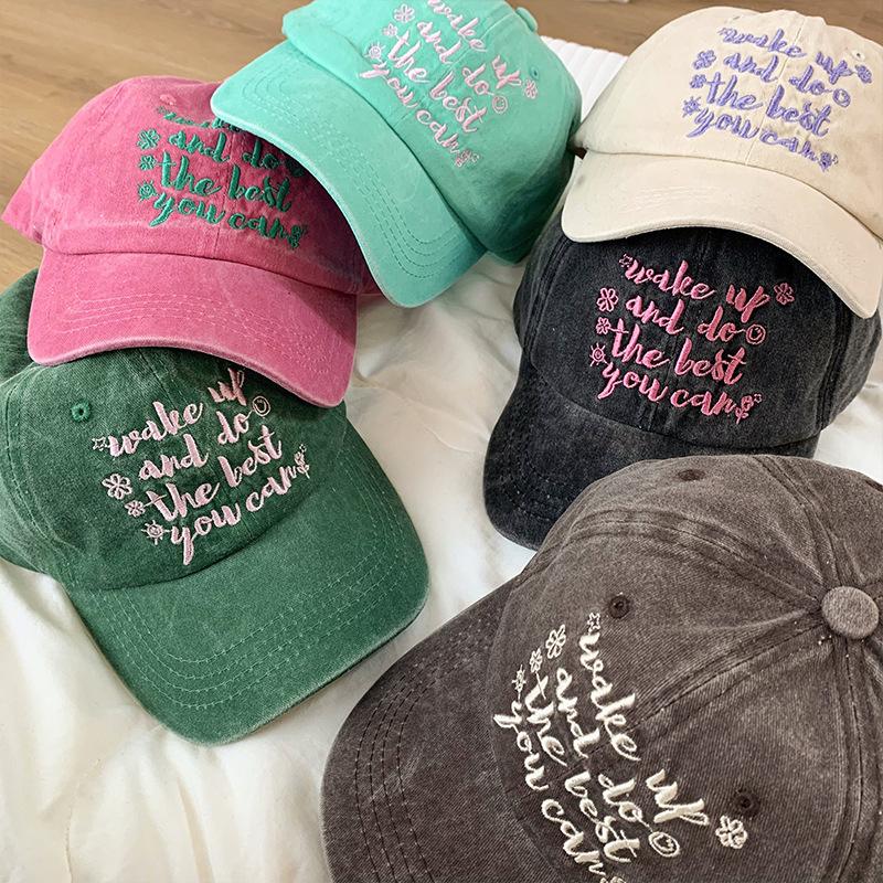 Women's Summer Korean Style Versatile Face Showing Small Baseball Hat Pink Japanese Big Head Siding Baseball Cap Trendy Brand Men