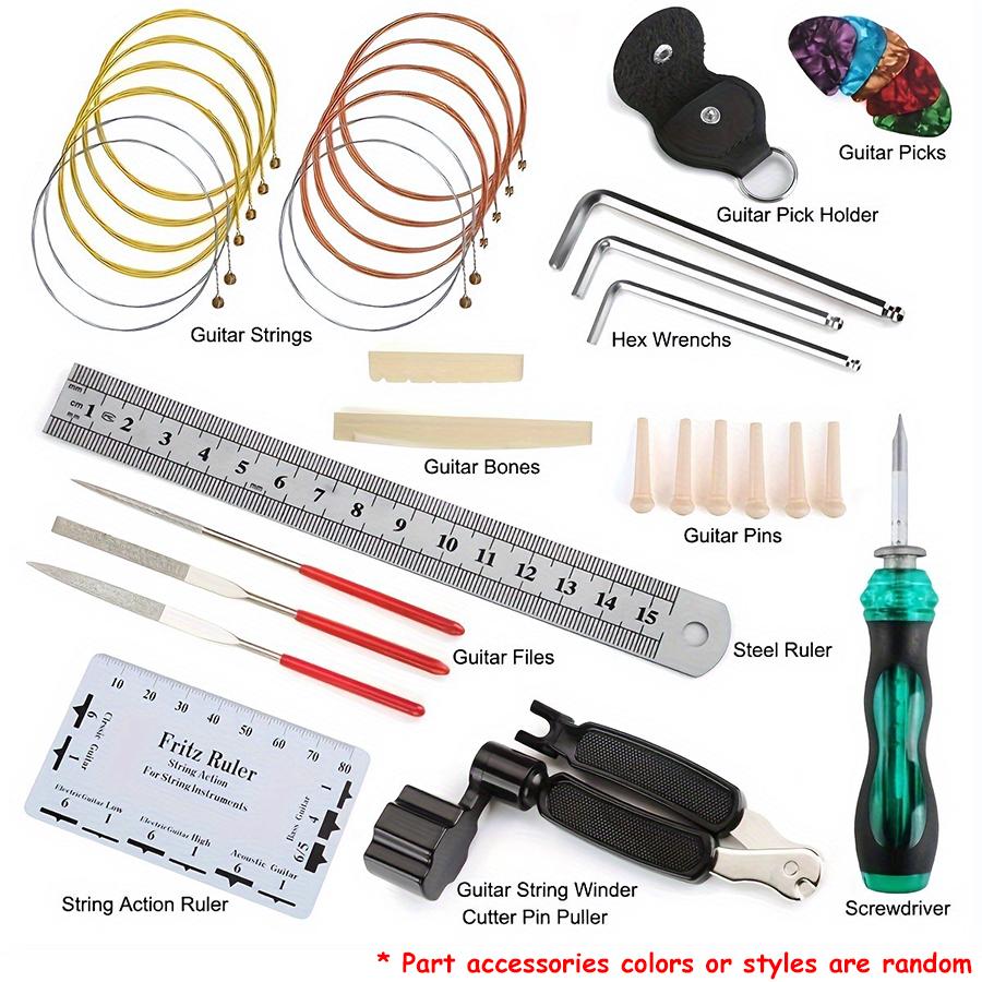 25/30 in 1 Guitar Tool Kit Set Multi-functional Guitar Repair Toolbox Guitar Parts Replacement Toolbox Picks String Fixed Buckle
