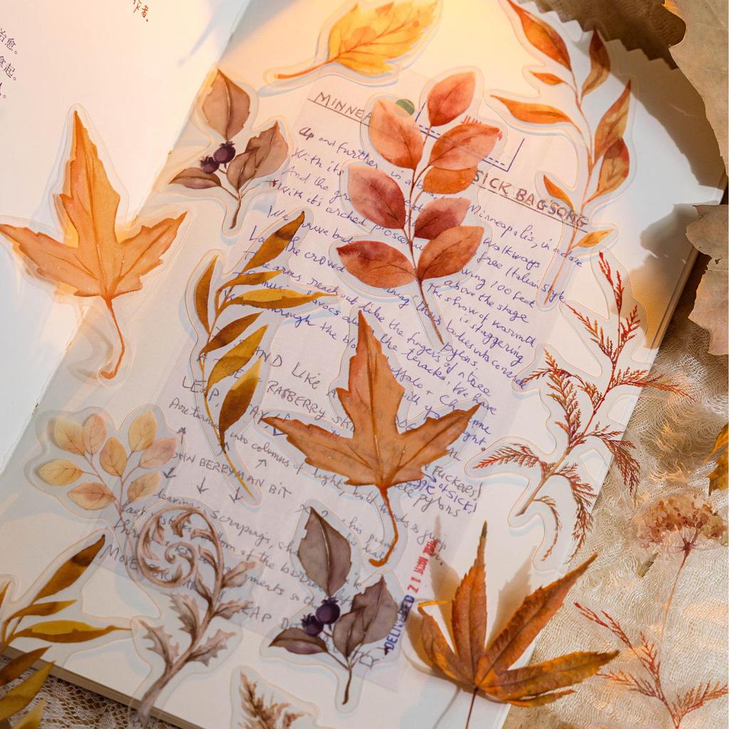 Sugar Poetry Plant Light Scenery Sticker Pack: Fresh Style for Children's Journals, DIY Decor, and Collage Projects.