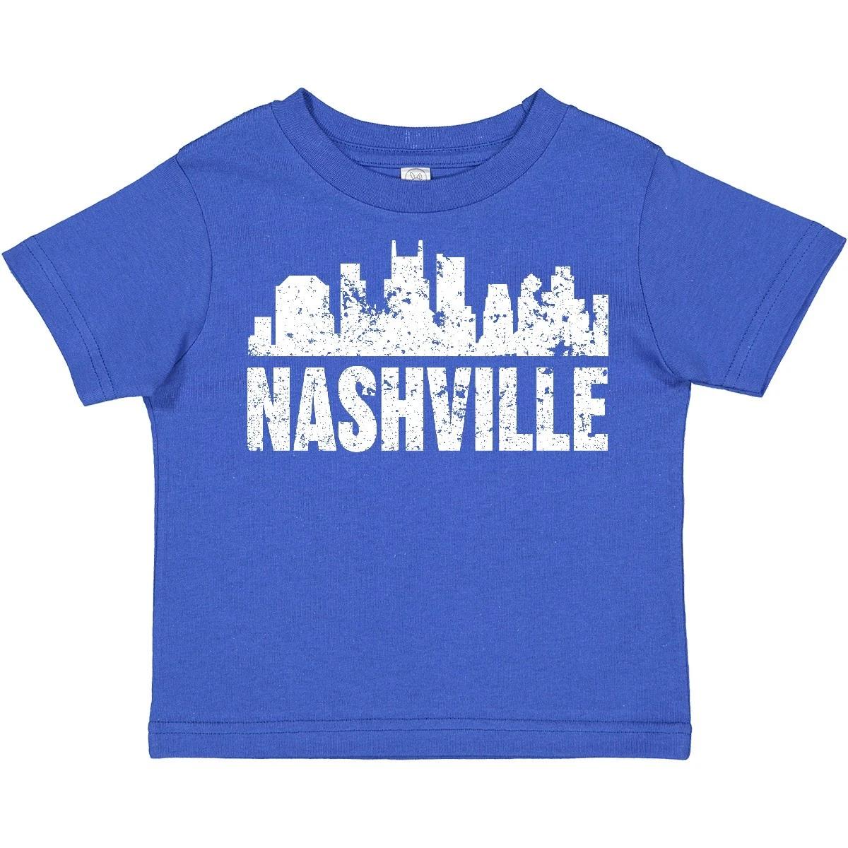 Inktastic Nashville Skyline Grunge Toddler T-Shirt Skylines Nasville Silhouette 140