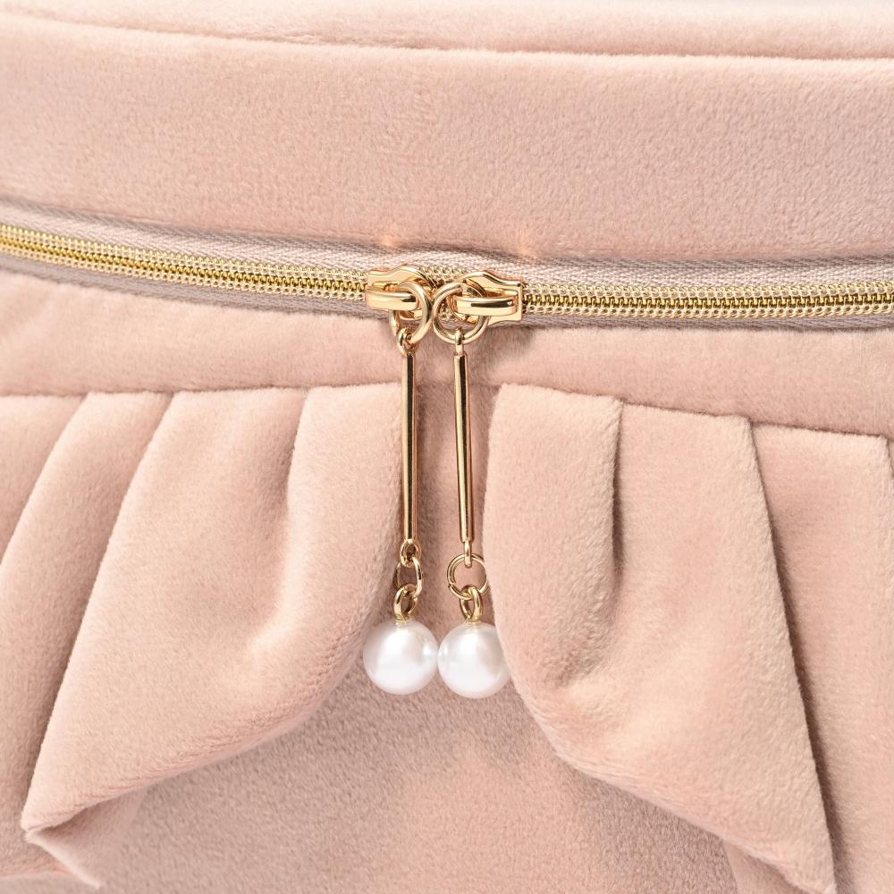 Franc Franc Japan VeLour FriLL Vanity Pouch L Pink