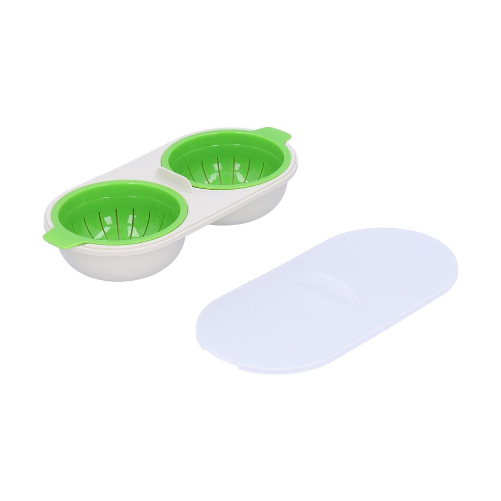 Microwave Boiled Egg Cup Food Grade Egg Steamer Egg Boiler Bowl for Kitchen Home RestaurantGreen