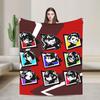 Soft Warm Blanket Picnic Animated Game P- Persona 5 Bedding Throws  Flannel Bedspread For Couch Chair Aesthetic Sofa Bed Cover
