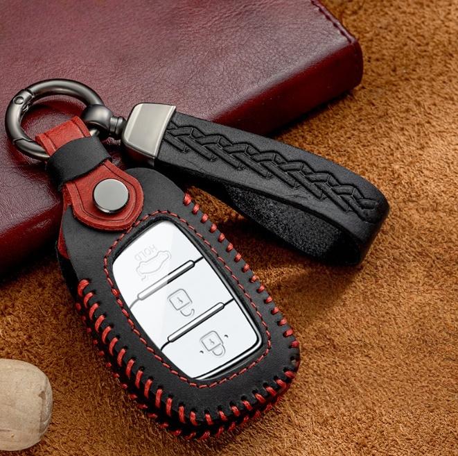 Fashion Leather Car Key Case Cover for Hyundai ix25 ix35 ix45 Tucson Sonata Rena Creta Verna Solaris Mistra Elantra Accent