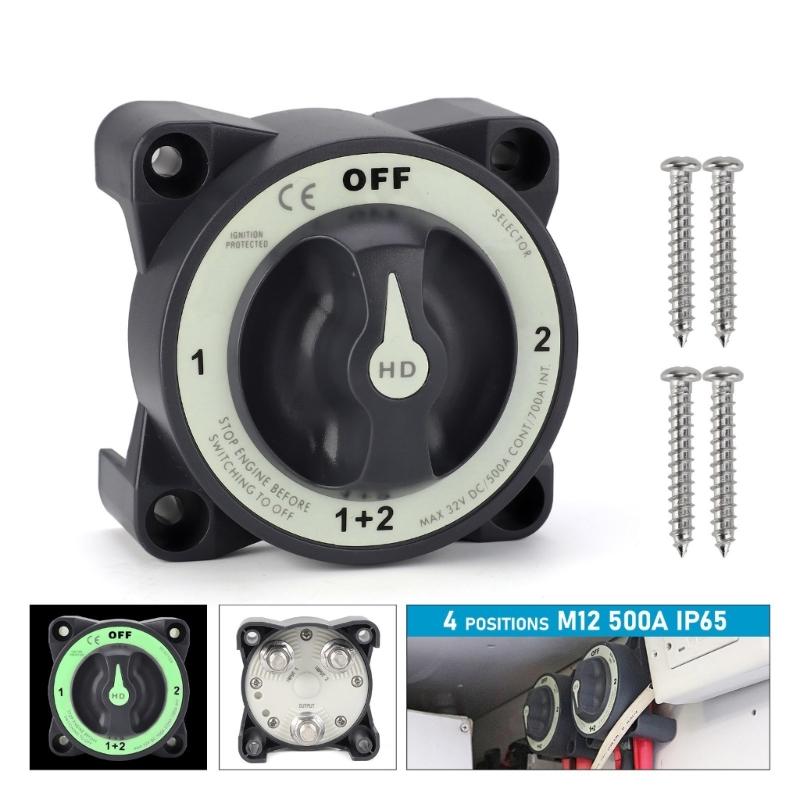 Reliable 4 Position Battery Isolator Switch 32V  Battery Cutoff Switch Upgrades for Marine & Vehicle Power Management