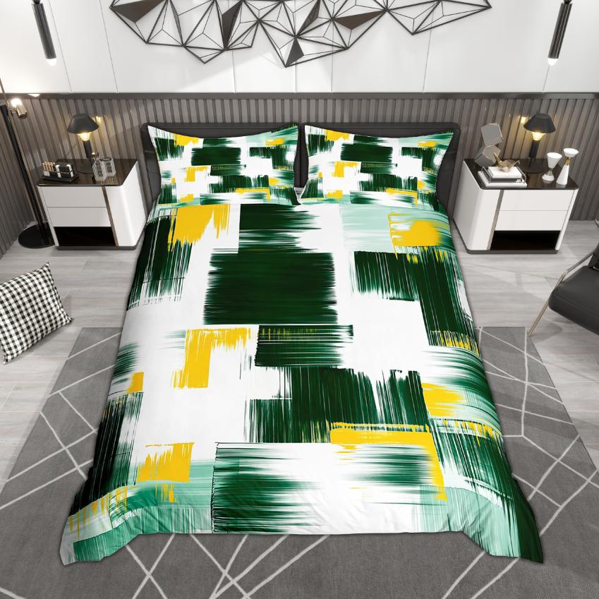 Homewish Aesthetic Ombre Duvet Cover Set, Chic Oil Painting Bedding Set, Hippie Graffiti Quilt Cover Set, Minimalist Room Decor