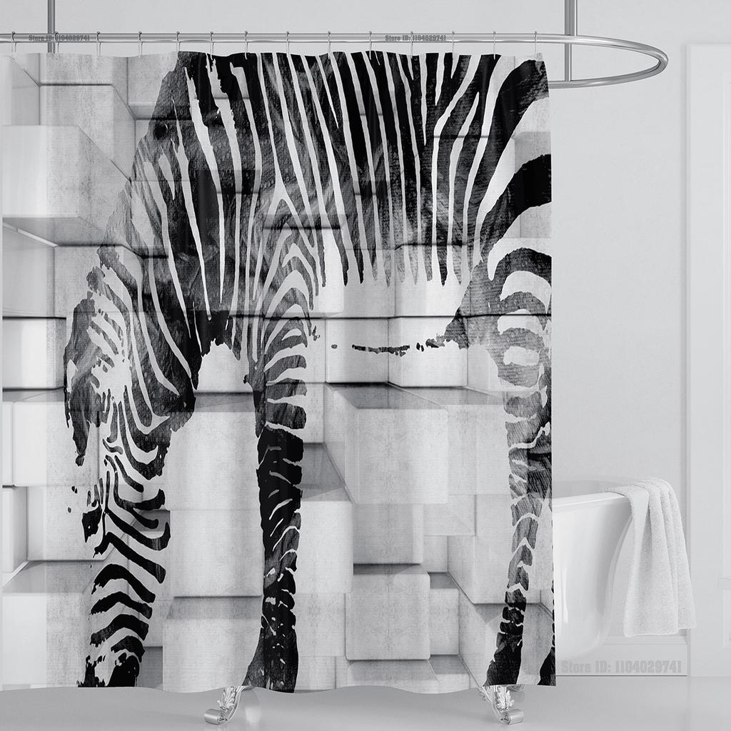 Plante Blomster Dusjforheng Vanntett Dusjforheng Polyesterstoff 3D-trykt Forheng Baderomsdekorasjon Med Kroker