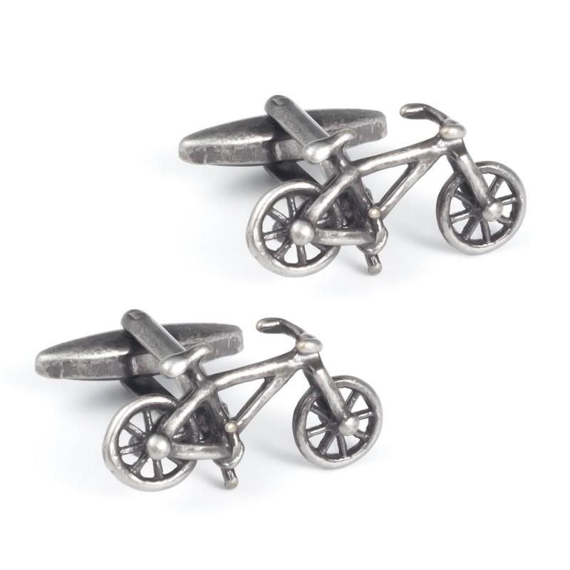 Ancient Silver Bicycle Shaped Copper Cufflinks Men s French Shirt Metal Pure Natural