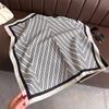 Geometric new herringbone pattern cotton and linen small square scarf silk scarf imitation velvet headscarf shawl sun protection scarf women's scarf