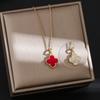Classic Four-Leaf Clover Titanium Steel Necklace Women Positive And Negative Can Be With Micro-Set Zirconia Hundred With Collarbone Chain