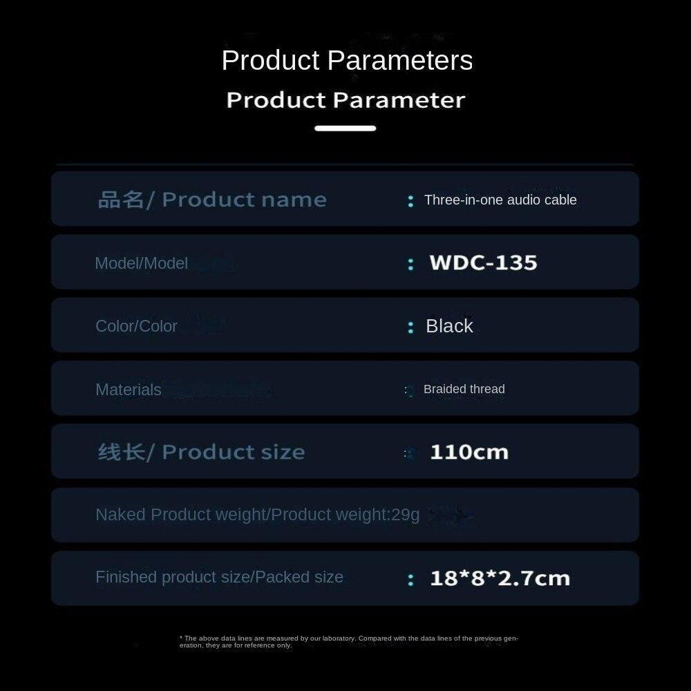 Cavo audio Aux tre in uno, cavo audio per auto multifunzione audio Apple da 3,5 mm di tipo C