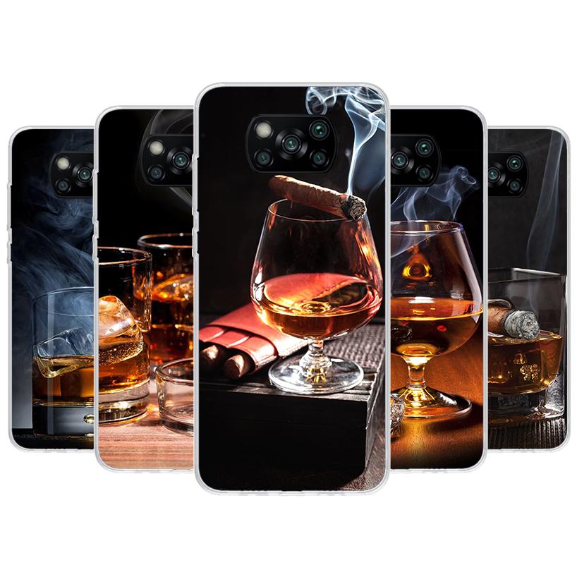 

Чехол для телефона с сигарой, виски, ледяным напитком для Xiaomi Poco X3 Nfc X4 ​​Gt X5 Pro M5S M4 M3 M2 F5 F4 F3 F2 F1 Mi Note 10 Fundas Shell