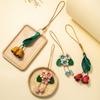 Top Layer Vegetable Tanned Cowhide Tulip Plant Car Rearview Mirror Pendant Cute Bag Pendant Decorative Keychain