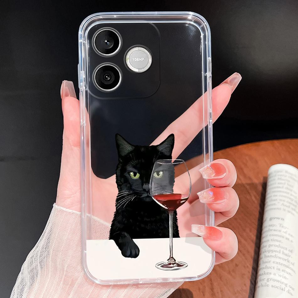 Phone Case For Honor 600 Lite 500 Smart 5G Cute Fish Bubble Phone Cover Soft Transparent Silicone Anti Slip Lightweight Funda