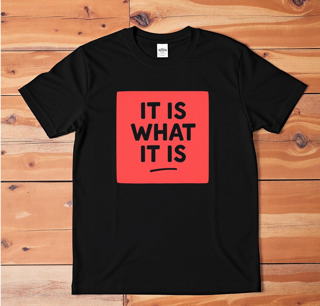 It Is What It Is T-Shirt | Funny Sarcastic Quote Tee | Minimalist Graphic Shirt L