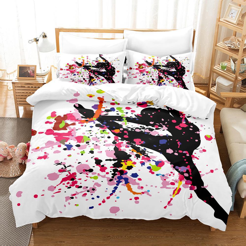 Three-Piece 3D Digital Cartoon Ballet Girl Print Polyester Bedding Model 70 * 133