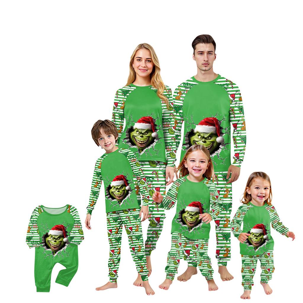 Family Matching Print Sets Pajamas Loungewear Outfits Family Matching Long Sleeve Tops+Pants Set