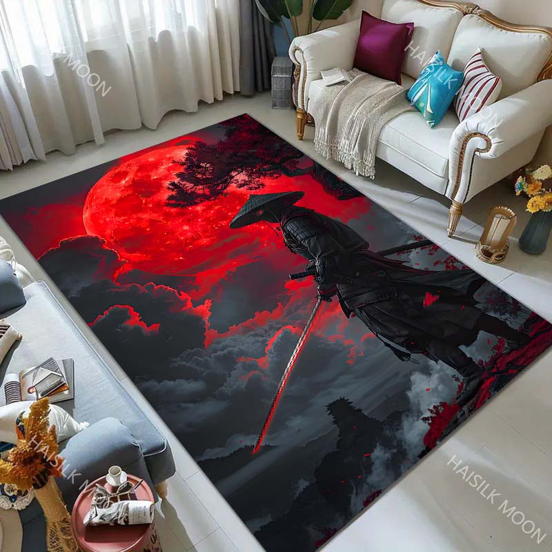 Japanese Samurai Creative Pattern Carpet for Living Room Bedroom Bedside Floor Mat Sofa Table Area Rugs Home Decor