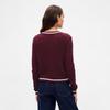 Gap Women's 2025 Autumn Embroidered Logo Cotton V-Neck Cable Knit Cardigan
