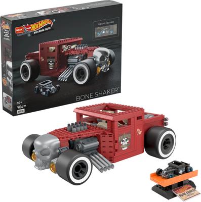 MEGA Hot Wheels Bone Shaker Edition Auto Jahre alt und HBD50 118 Sammlerstück [Blockset] [904 Teile] [Druckguss enthalten] [10 Up]